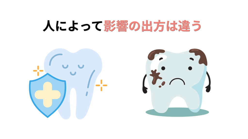 人によって影響は異なる